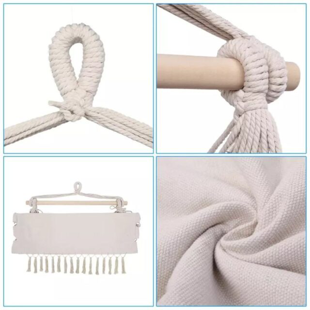 Black Forest Hammock, Brazilian Chair 100x130cm Beige - imagine 4