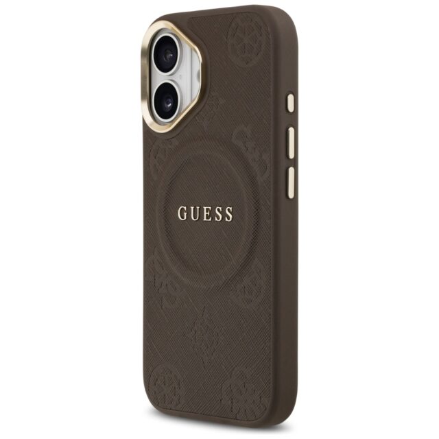 Case Guess Peony Hot Stamp MagSafe for iPhone 17 brown - imagine 2