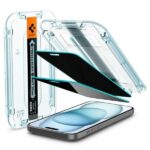 Spigen Glas.TR iPhone 15 6.1" "EZ FIT" 2 pcs privacy tempered glass privacy AGL06905 - imagine 6