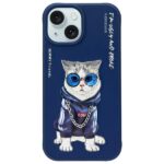 Nimmy case iPhone 15 6.1" blue Glasses Cool Cat