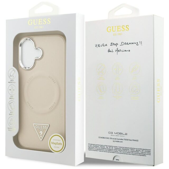 Guess Triangle Logo MagSafe Case for iPhone 17 Beige - imagine 8