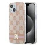 DKNY DKHMP15SHCPTSP iPhone 15 / 14 / 13 6.1 inch pink hardcase IML Checkered Mono Pattern & Printed