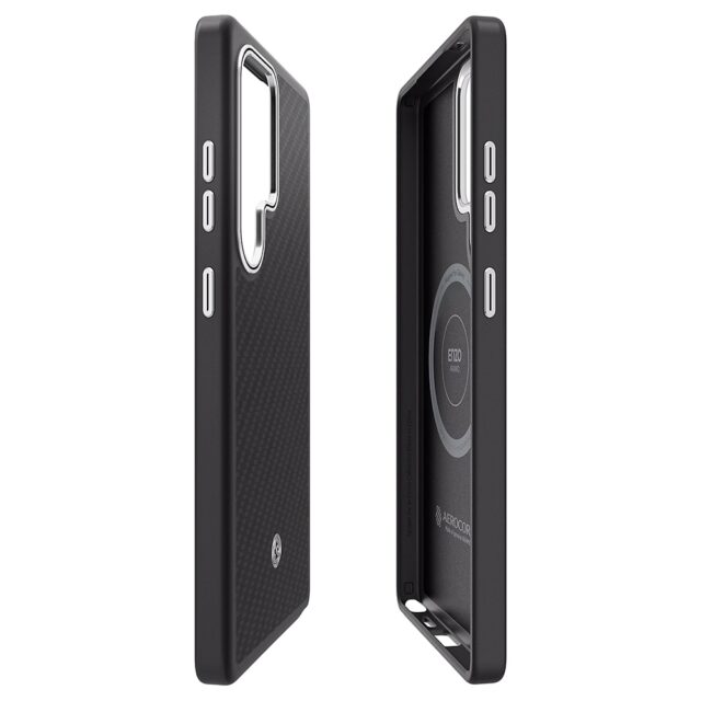 Case Samsung Spigen Enzo Aramid Magnet for Galaxy S25 Ultra black-silver - imagine 5