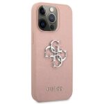 Guess GUHCP13LSA4GSPI iPhone 13 Pro / 13 6,1" pink hardcase Saffiano 4G Metal Logo - imagine 4