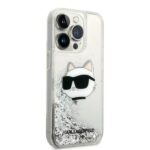 Karl Lagerfeld KLHCP14XLNCHCS iPhone 14 Pro Max 6,7" silver hardcase Glitter Choupette Head - imagine 4