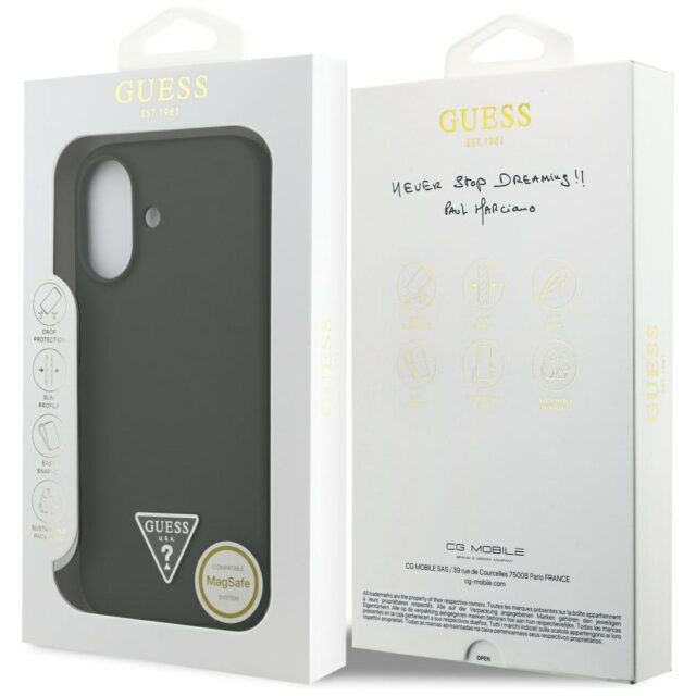 Case Guess Silicone Triangle Logo MagSafe for iPhone 17 khaki - imagine 8