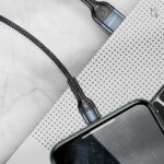 USAMS Braided U55 2A Lightning Cable black 1m SJ448USB01 (US-SJ448) - imagine 6