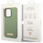 Guess GUHMP14XSBPLA iPhone 14 Pro Max 6.7" khaki hard case Silicone Logo Plate MagSafe - imagine 8