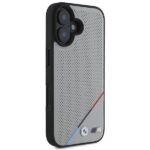 BMW BMHMP16S23PUPDG iPhone 16 6.1" grey hardcase M Perforated Tricolor Line MagSafe - imagine 4