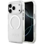 Guess Metal Outline MagSafe case for iPhone 17 Pro silver