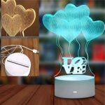 3D Heart Night Light Extralink Home, Optical Illusion for Bedroom USB - imagine 4