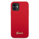 Guess GUHCP12SLSLMGRE iPhone 12 mini 5,4" red hardcase Metal Logo Script - imagine 3