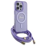 Guess GUHMP16XHCTSGNSU iPhone 16 Pro Max 6.9" purple hardcase Crossbody Cord Script MagSaf - imagine 3