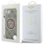 Case Guess IML Metal Glitter 4G Circle Triangle MagSafe for iPhone 16e brown - imagine 8