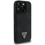 Case Guess Grained Hot Stamp Peony Triangle Logo MagSafe for iPhone 16 Pro Max black - imagine 4