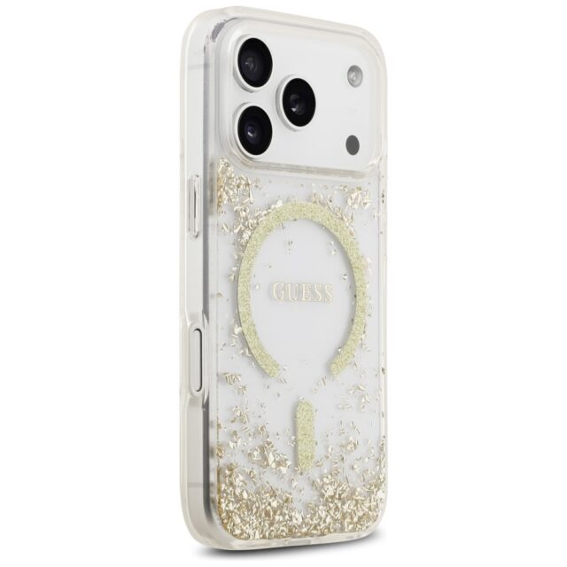 Guess Resin Bottom Glitter MagSafe case for iPhone 17 Pro gold - imagine 4
