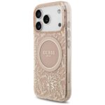 Guess IML Flowers Electro Pearl Strap MagSafe Case for iPhone 17 Pro Pink - imagine 3