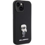 Karl Lagerfeld KLHCP15SSMHKNPK iPhone 15/ 14 / 13 6.1" black Silicone Ikonik Metal Pin - imagine 4