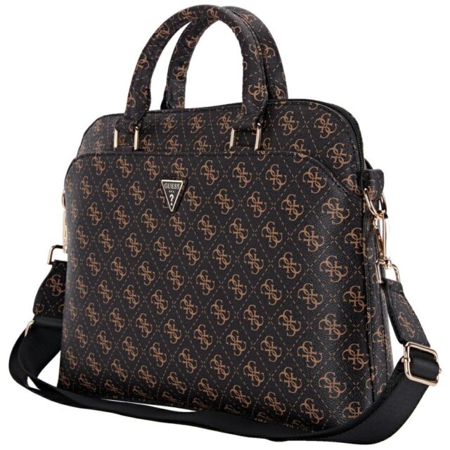 Bag Guess New 4G Zipper Pocket Triangle Logo 15" black - imagine 3