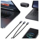 USAMS Cable 2in1 2xUSB-C 72W 1.2m Aluminum Alloy Data Cable Sufeng Series SJ740USB101 (US-SJ7 - imagine 2