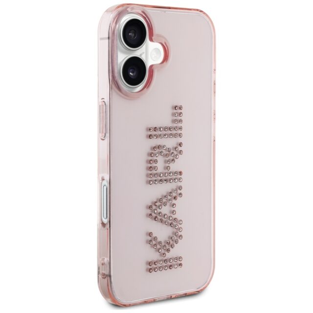 Case Karl Lagerfeld IML Rhinestones Logo for iPhone 16 pink - imagine 4
