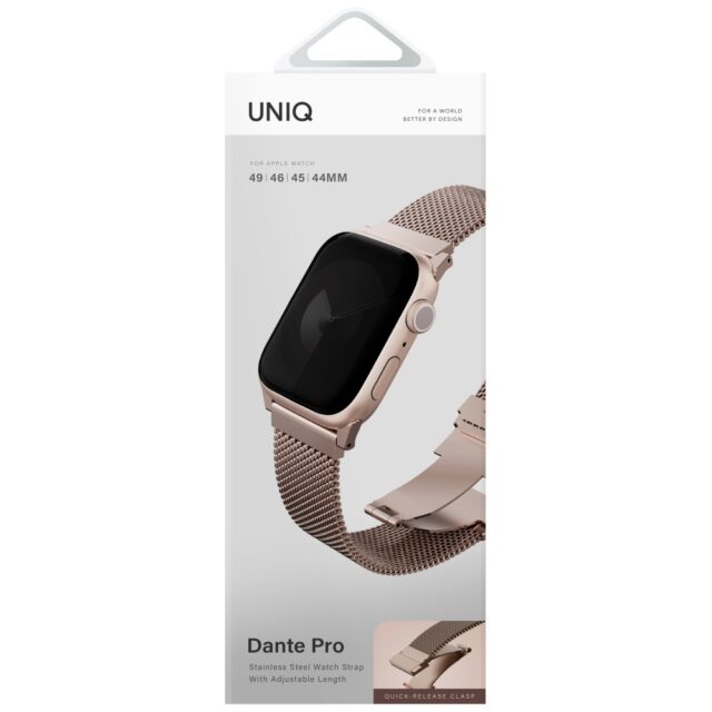 Strap UNIQ Dante Pro for Apple Watch 49/46/45/44mm Stainless Steel metalic rose - imagine 3