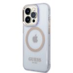 Guess GUHMP14LHTCMU iPhone 14 Pro 6.1" purple hard case Gold Outline Translucent MagSafe - imagine 2