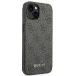 Guess GUHCP14SG4GFGR iPhone 14 / 15 / 13 6.1" grey hard case 4G Metal Gold Logo - imagine 4