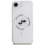 Case Karl Lagerfeld IML Metal Karl & Choupette Heads MagSafe for iPhone 16e white - imagine 3