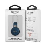 Guess GUATPSASRSB AirTag case blue Saffiano Vintage Script - imagine 3