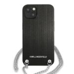 Karl Lagerfeld KLHCP13SPMK iPhone 13 mini 5,4" hardcase black Leather Textured and Chain - imagine 3