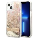 Guess GUHCP13SLFLSD iPhone 13 mini 5,4" gold hardcase Paisley Liquid Glitter