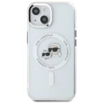 Karl Lagerfeld KLHMP14SHLSKCH iPhone 14 6.1" white hardcase IML Metal Karl&Choupette Head MagSafe - imagine 3