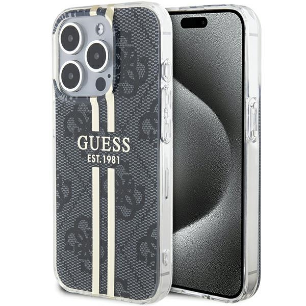 cps-f0ef20c9c43bb9a94170671f85ceff0e-2025-12-06-14-11-00 Guess GUHCP15LH4PSEGK iPhone 15 Pro 6.1" black hardcase IML 4G Gold Stripe - imagine 1