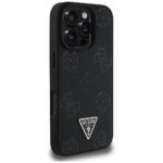 Case Guess Grained Hot Stamp Peony Triangle Logo MagSafe for iPhone 16 Pro black - imagine 4