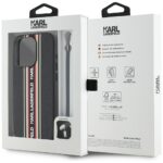 Case Karl Lagerfeld Saffiano Athleisure Stripes Cord for iPhone 15 Pro Max red - imagine 7