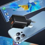 USAMS Wall Charger 1xUSB-C + 1xUSB T43 33W (only head) PD3.0 + QC3.0 Fast Charging white CC144TC02 - imagine 5