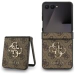 Guess Big 4G Logo Classic Logo Case for Samsung Galaxy Z Flip7 Brown