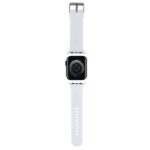 Karl Lagerfeld Strap KLAWLSLKCNH Apple Watch 42/44/45/49mm white strap 3D Rubber Karl&Choupette - imagine 2