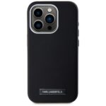 Case Karl Lagerfeld  FW Metal Plate MagSafe for iPhone 15 Pro Max black - imagine 3