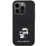 Karl Lagerfeld KLHCP15LSAPKCNPK iPhone 15 Pro 6.1" black hardcase Saffiano Cardslot Karl&Choup - imagine 3