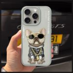 Nimmy case iPhone 15 Pro Max 6.7" gray Glasses Cool Dog - imagine 8