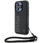 Case BMW BMHCP15L23RMRLK iPhone 15 Pro 6.1" black hardcase Signature Leather Wordmark Cord