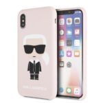 Karl Lagerfeld KLHCPXSLFKPI iPhone X/Xs hardcase light pink Silicone Iconic