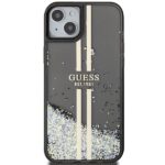 Guess GUHCP15MLFCSEGK iPhone 15 Plus /14 Plus 6.7" black hardcase Liquid Glitter Gold Stripes - imagine 3