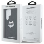 Karl Lagerfeld Leather Monogram Pin Logo Choupette Head Case for Samsung Galaxy S25 Ultra Black - imagine 8