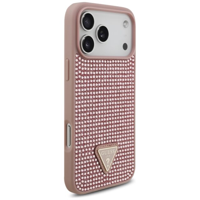 Case Guess Rhinestone Triangle Logo for iPhone 17 Pro Max pink - imagine 4