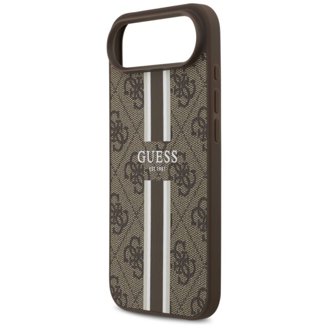 Case Guess 4G Printed Stripes MagSafe for iPhone Air brown - imagine 6