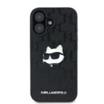 Karl Lagerfeld KLHCP16SPGKLCHPK iPhone 16 6.1" black hardcase Monogram Choupette Head Pin - imagine 3