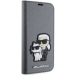 Karl Lagerfeld KLBKP14SSANKCPG iPhone 14/ 15 / 13 6.1" bookcase silver Saffiano Karl & Choup - imagine 5
